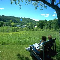 Under the apple tree on the hill